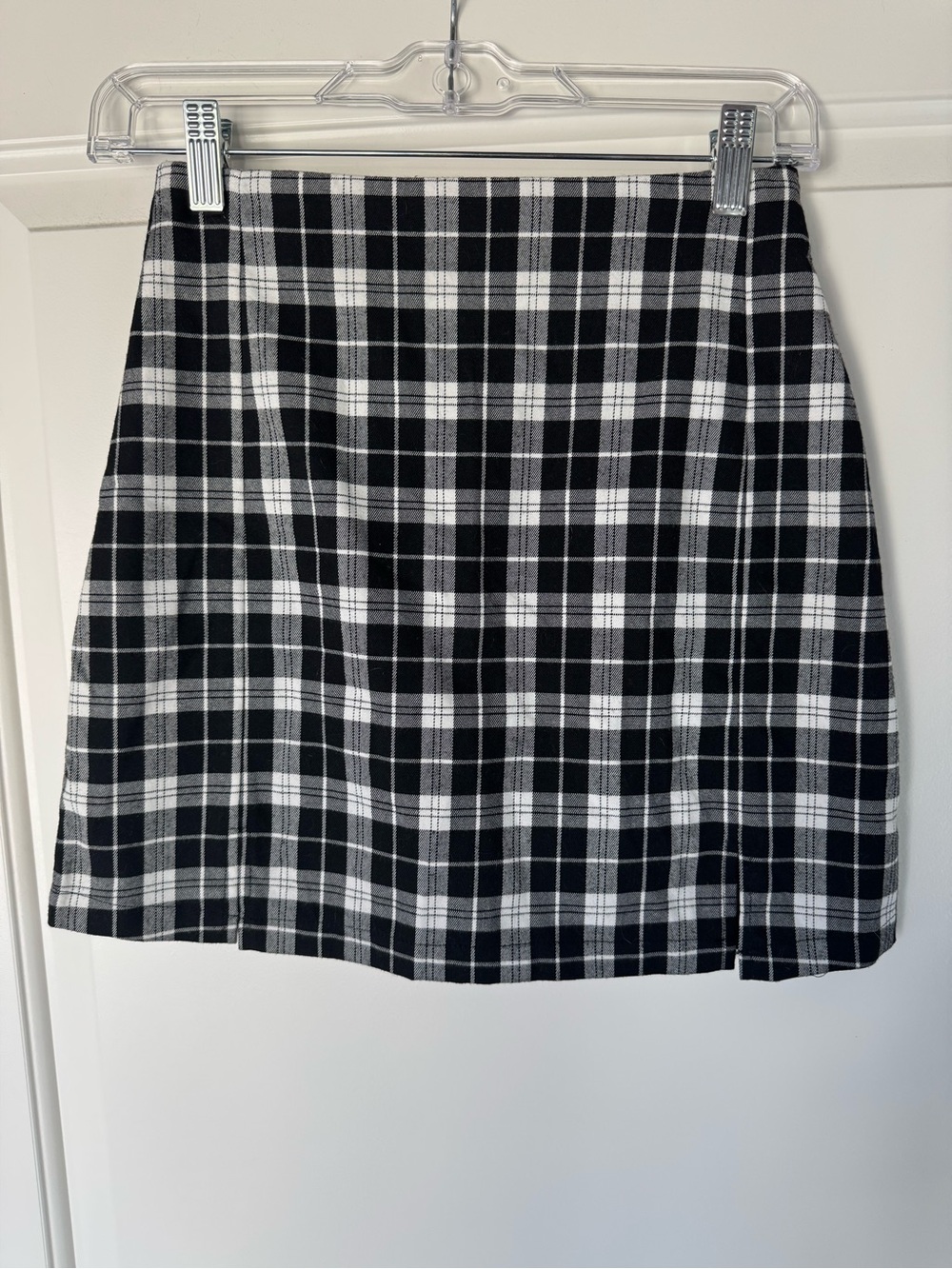 Brandy Melville Black & White Plaid Mini Skirt